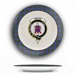 ScotsTee Shop Scottish Ogilvie (Ogilvy) Hunting Modern  Crest Tartan Ceramic Plate