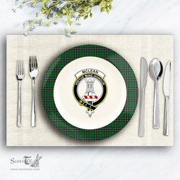 ScotsTee Shop Scottish McLean of Duart Hunting Crest Tartan Ceramic Plate
