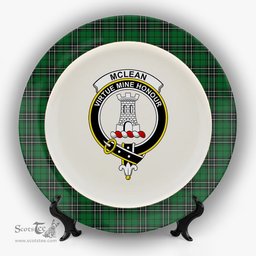 ScotsTee Shop Scottish McLean of Duart Hunting Crest Tartan Ceramic Plate