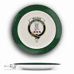 ScotsTee Shop Scottish McLean of Duart Hunting Crest Tartan Ceramic Plate