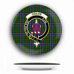 ScotsTee Shop Scottish Ogilvie of Inverarity Wilsons Crest Tartan Ceramic Plate
