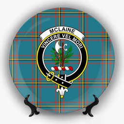 ScotsTee Shop Scottish McLaine of Lochbuie Hunting Ancient Crest Tartan Ceramic Plate