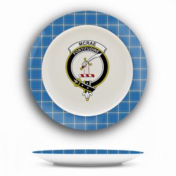 ScotsTee Shop Scottish McRae of America Ancient Crest Tartan Ceramic Plate