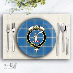 ScotsTee Shop Scottish McRae of America Ancient Crest Tartan Ceramic Plate