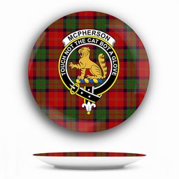ScotsTee Shop Scottish McPherson of Cluny Crest Tartan Ceramic Plate
