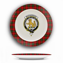 ScotsTee Shop Scottish McPherson of Cluny Crest Tartan Ceramic Plate