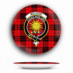 ScotsTee Shop Scottish McLeod of Raasay Modern Crest Tartan Ceramic Plate