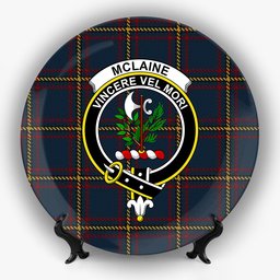 ScotsTee Shop Scottish McLaine of Lochbuie Hunting Crest Tartan Ceramic Plate