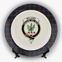 ScotsTee Shop Scottish McLaine of Lochbuie Hunting Crest Tartan Ceramic Plate
