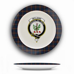 ScotsTee Shop Scottish McLaine of Lochbuie Hunting Crest Tartan Ceramic Plate