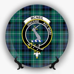 ScotsTee Shop Scottish McNeil of Colonsay Modern Crest Tartan Ceramic Plate