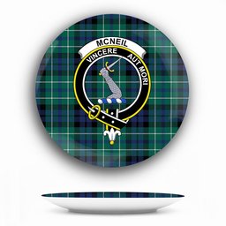 ScotsTee Shop Scottish McNeil of Colonsay Modern Crest Tartan Ceramic Plate