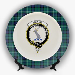 ScotsTee Shop Scottish McNeil of Colonsay Modern Crest Tartan Ceramic Plate