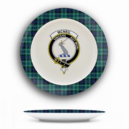 ScotsTee Shop Scottish McNeil of Colonsay Modern Crest Tartan Ceramic Plate