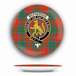 ScotsTee Shop Scottish McPherson of Cluny Ancient Crest Tartan Ceramic Plate