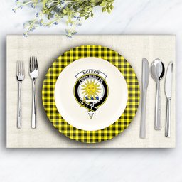 ScotsTee Shop Scottish McLeod of Lewis Modern Crest Tartan Ceramic Plate