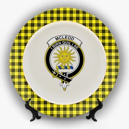 ScotsTee Shop Scottish McLeod of Lewis Modern Crest Tartan Ceramic Plate