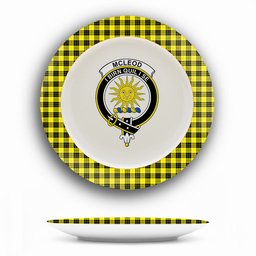 ScotsTee Shop Scottish McLeod of Lewis Modern Crest Tartan Ceramic Plate