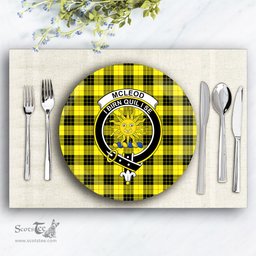 ScotsTee Shop Scottish McLeod of Lewis Modern Crest Tartan Ceramic Plate