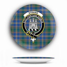 ScotsTee Shop Scottish Strang of Balkaskie Modern Crest Tartan Ceramic Plate