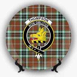 ScotsTee Shop Scottish Thompson Society Hunting Modern  Crest Tartan Ceramic Plate