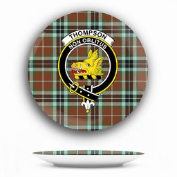 ScotsTee Shop Scottish Thompson Society Hunting Modern  Crest Tartan Ceramic Plate