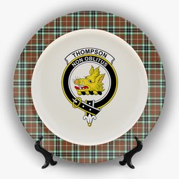 ScotsTee Shop Scottish Thompson Society Hunting Modern  Crest Tartan Ceramic Plate