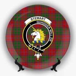 ScotsTee Shop Scottish Stewart of Appin Crest Tartan Ceramic Plate