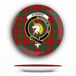 ScotsTee Shop Scottish Stewart of Appin Crest Tartan Ceramic Plate