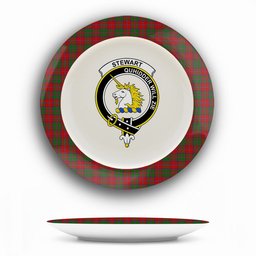 ScotsTee Shop Scottish Stewart of Appin Crest Tartan Ceramic Plate