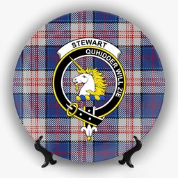 ScotsTee Shop Scottish Stewart of Appin Hunting Dress Crest Tartan Ceramic Plate