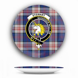 ScotsTee Shop Scottish Stewart of Appin Hunting Dress Crest Tartan Ceramic Plate
