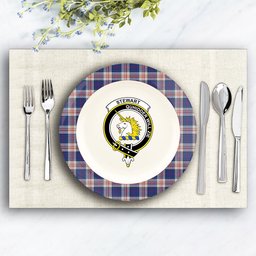 ScotsTee Shop Scottish Stewart of Appin Hunting Dress Crest Tartan Ceramic Plate
