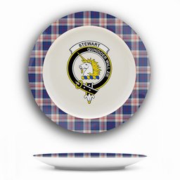ScotsTee Shop Scottish Stewart of Appin Hunting Dress Crest Tartan Ceramic Plate
