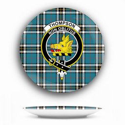 ScotsTee Shop Scottish Thompson Society Dress Blue Ancient Crest Tartan Ceramic Plate