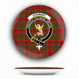 ScotsTee Shop Scottish Stewart of Galloway Wilsons’ Crest Tartan Ceramic Plate