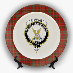 ScotsTee Shop Scottish Stewart of Galloway Wilsons’ Crest Tartan Ceramic Plate