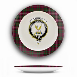 ScotsTee Shop Scottish Stewart of Bute Hunting Crest Tartan Ceramic Plate