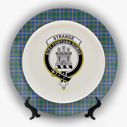 ScotsTee Shop Scottish Strange of Balkaskie Modern Crest Tartan Ceramic Plate