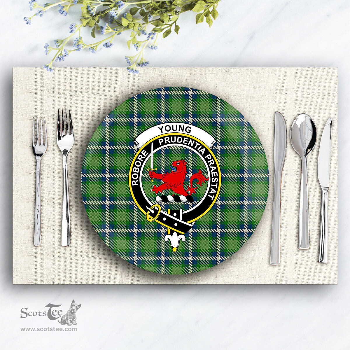 ScotsTee Shop Scottish Young Life International Scotland Crest Tartan Ceramic Plate