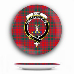 ScotsTee Shop Scottish Shaw of Tordarroch Modern Crest Tartan Ceramic Plate