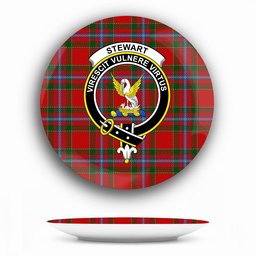 ScotsTee Shop Scottish Stewart of Fingask 1 Crest Tartan Ceramic Plate