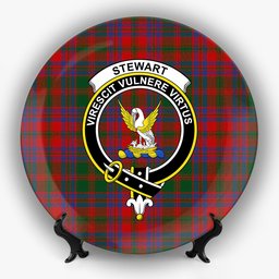 ScotsTee Shop Scottish Stewart of Urrard Crest Tartan Ceramic Plate