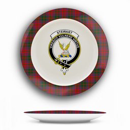 ScotsTee Shop Scottish Stewart of Urrard Crest Tartan Ceramic Plate