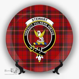 ScotsTee Shop Scottish Stewart of Rothesay 1 Crest Tartan Ceramic Plate