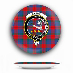 ScotsTee Shop Scottish Skene of Cromar Modern Crest Tartan Ceramic Plate