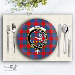 ScotsTee Shop Scottish Skene of Cromar Modern Crest Tartan Ceramic Plate