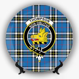ScotsTee Shop Scottish Thompson Society Dress Blue Modern Crest Tartan Ceramic Plate