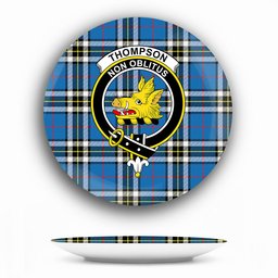ScotsTee Shop Scottish Thompson Society Dress Blue Modern Crest Tartan Ceramic Plate