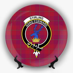 ScotsTee Shop Scottish Stirling of Keir Modern Crest Tartan Ceramic Plate